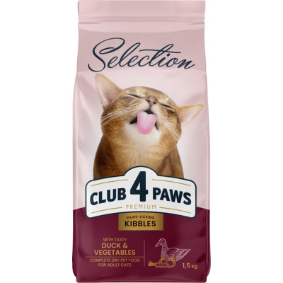 Сухий корм для дорослих кішок Club 4 Paws Premium Selection з качкою та овочами 1.5 кг