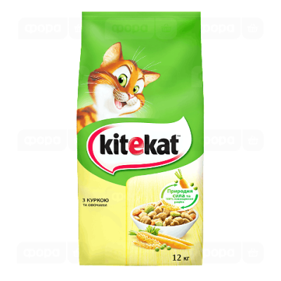 Сухий корм для котів Kitekat курка з овочами, 12 кг