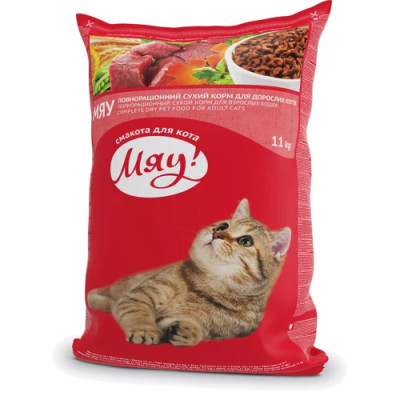 Сухий корм для котів Мяу з куркою 11 кг