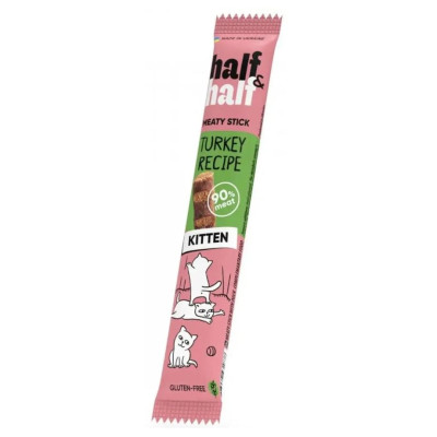 Лакомство для котят Half & Half в форме мясных палочек с индейкой 5 г