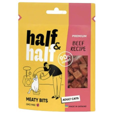 Ласощі для котів Half & Half у формі м'ясних шматочків з яловичиною 50 г