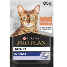 Вологий корм для домашніх дорослих котів Purina Pro Plan Adult Indoor з лососем 85 г