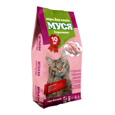 Корм для кошек Муся 10 кг со вкусом кролика