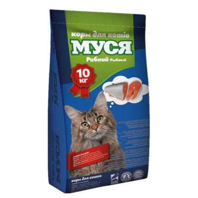 Корм для кошек Муся 10 кг со вкусом рыбы