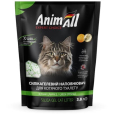 Наповнювач туалета для котів AnimAll Зелений смарагд 3,8 л (силікагелевий)
