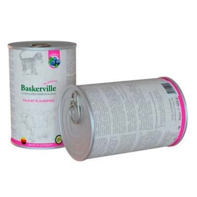 Влажный корм для котят Baskerville Super Premium Kalb Mit Brlaubeeren Телятина с черникой, 400 г Влажный корм для котят Baskerville Super Premium Kalb Mit Brlaubeeren Телятина с черникой, 400 г