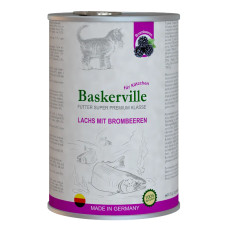 Вологий корм для котенят Baskerville Super Premium Lachs Mit Brombeeren Лосось з ожиною, 400 г