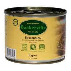 Вологий корм для котів Baskerville Курча з рисом, 200 г