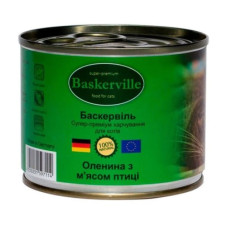Вологий корм для котів Baskerville Оленина з Оленина с м’ясом курки, 200 г