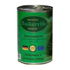 Вологий корм для котів Baskerville Оленина з м’ясом курки, 400 г
