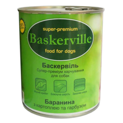 Вологий корм для собак Baskerville Баранина з картоплею і гарбузом, 800 г