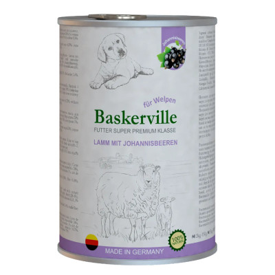 Вологий корм для цуценят Baskerville Super Premium Lamm Mit Johannisbeeren Ягня і смородина, 800 г