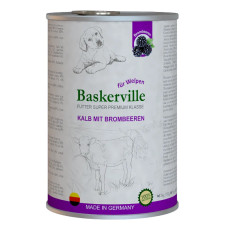 Вологий корм для цуценят Baskerville Super Premium Kalb Mit Brombeeren Телятина і ожина, 400 г