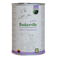 Вологий корм для цуценят Baskerville Super Premium Lamm Mit Johannisbeeren Ягня і смородина, 400 г
