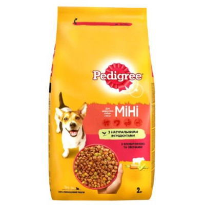 Сухой корм для маленьких собак Pedigree Говядина и овощи, 2 кг