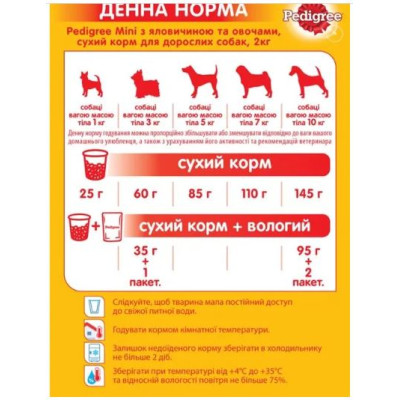 Сухой корм для маленьких собак Pedigree Говядина и овощи, 2 кг
