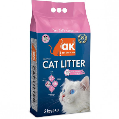 Наповнювач бентонітовий AK Cat COMPACT CAT LITTER грудкувальний Дитяча присипка