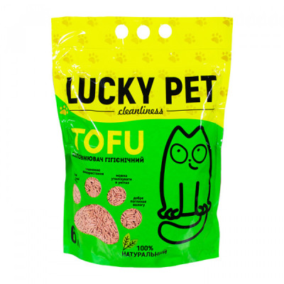 Наповнювач для котячого туалету Lucky Pet тофу соєвий з ароматом лаванди 6 л