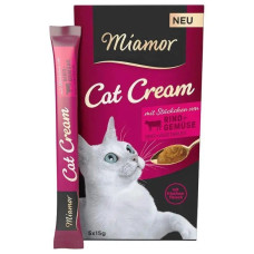 Miamor Cat Cream Mit stuckchen Rind gemuse ласощі для котів зі шматочками яловичини та овочами 5 стіків 15 г