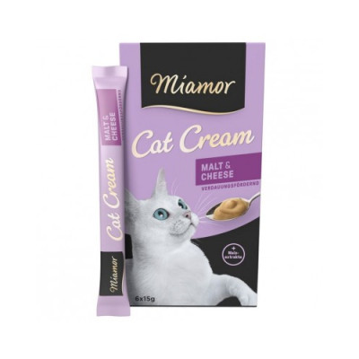 Miamor Cat Cream Malt & Cheese-Cream Ласощі для виведення грудок шерсті у котів 90 г