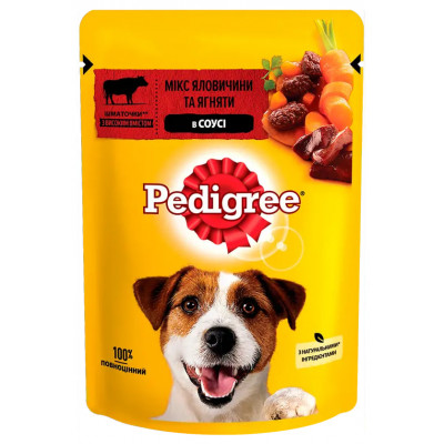 Корм для собак Pedigree с говядиной и ягненком в соусе, 100 г
