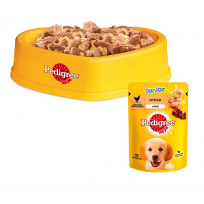 Корм для цуценят Pedigree Junior з куркою та рисом в желе, 100 г Корм для цуценят Pedigree Junior з куркою та рисом в желе, 100 г