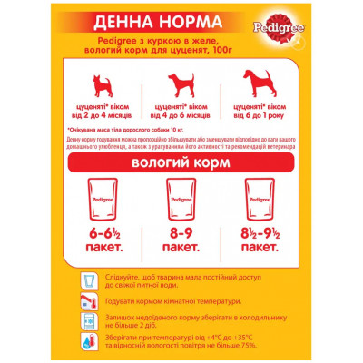 Корм для цуценят Pedigree Junior з куркою та рисом в желе, 100 г Корм для цуценят Pedigree Junior з куркою та рисом в желе, 100 г