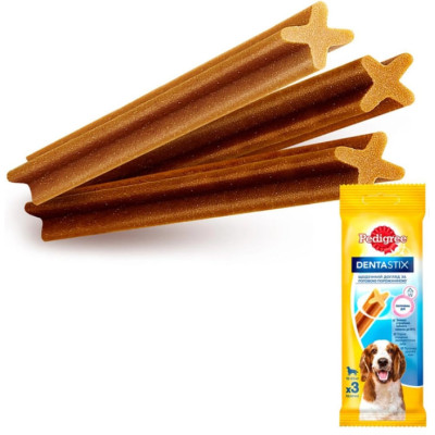 Ласощі для собак Pedigree Denta Stix для чищення зубів, 77 г Ласощі для собак Pedigree Denta Stix для чищення зубів, 77 г