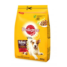 Сухий корм для дорослих собак маленьких порід Pedigree, яловичина та овочі, 400 г