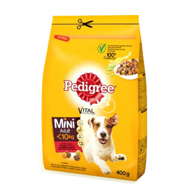 Сухой корм для взрослых собак маленьких пород Pedigree, говядина и овощи, 400 г