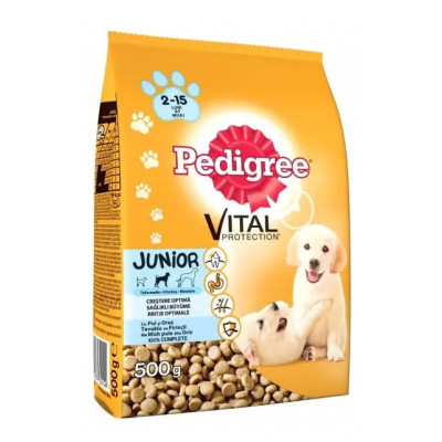 Сухой корм для собак Pedigree Junior с курицей и рисом, 500 г