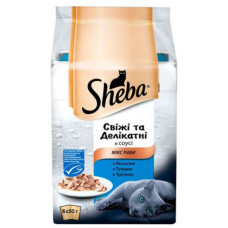Вологий корм для котів Sheba Fresh&Fine Рибний мікс, 300 г (6 шт по 50 г)