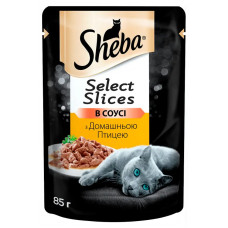 Вологий корм для котів Sheba, з домашньою птицею в соусі, 85 г
