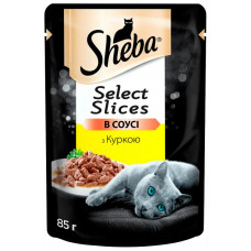 Вологий корм для котів Sheba, з куркою в соусі, 85 г