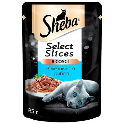 Вологий корм для котів Sheba, з океанічною рибою в соусі, 85 г