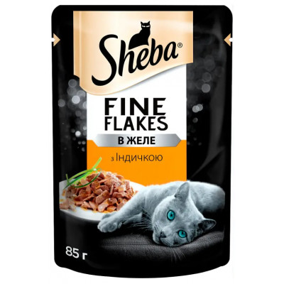 Вологий корм для котів Sheba, з індичкою в желе, 85 г