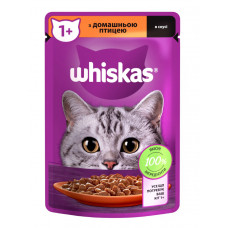Вологий корм для котів Whiskas, з домашньою птицею в соусі, 85 г
