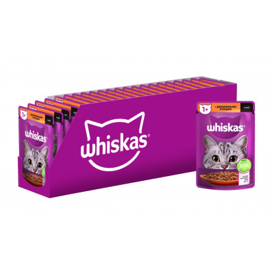 Влажный корм для кошек Whiskas, с домашней птицей в соусе, 85 г Влажный корм для кошек Whiskas, с домашней птицей в соусе, 85 г
