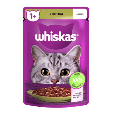 Вологий корм для котів Whiskas з ягням в желе 85 г