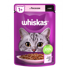 Вологий корм для котів Whiskas, лосось у соусі, 85 г