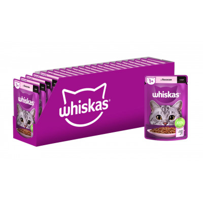 Вологий корм для котів Whiskas, лосось у соусі, 85 г Вологий корм для котів Whiskas, лосось у соусі, 85 г