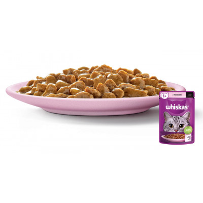 Вологий корм для котів Whiskas, лосось у соусі, 85 г Вологий корм для котів Whiskas, лосось у соусі, 85 г