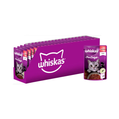 Вологий корм для котів Whiskas Pure Delight з яловичиною в желе 85 г