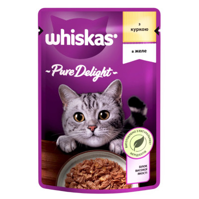 Вологий корм для котів Whiskas Pure Delight курка в желе 85 г