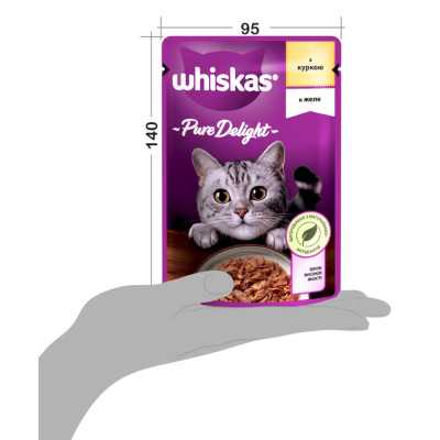 Вологий корм для котів Whiskas Pure Delight курка в желе 85 г