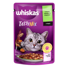 Вологий корм для котів Whiskas TastyMix, ягня, курка, морква, 85 г 