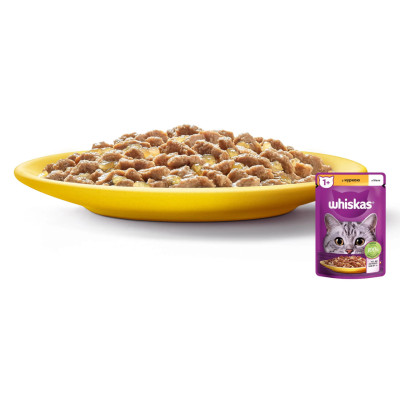 Вологий корм для котів Whiskas, з куркою у желе, 85 г Вологий корм для котів Whiskas, з куркою у желе, 85 г