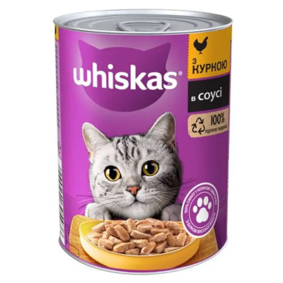 Вологий корм для котів Whiskas, курка, 400 г
