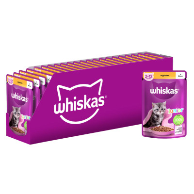 Вологий корм для кошенят Whiskas, курка в желе, 85 г Вологий корм для кошенят Whiskas, курка в желе, 85 г