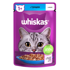 Вологий корм для котів Whiskas, з тунцем в желе, 85 г